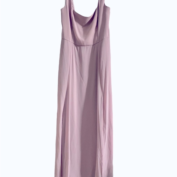 NWT David’s Bridal chiffon squared tank lace up bridesmaid dress - Picture 5 of 8